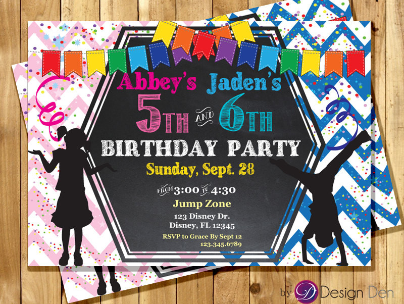 Joint Birthday Party Invitations
 Kids JOINT Birthday party Invitations Boy & Girl Joint Party