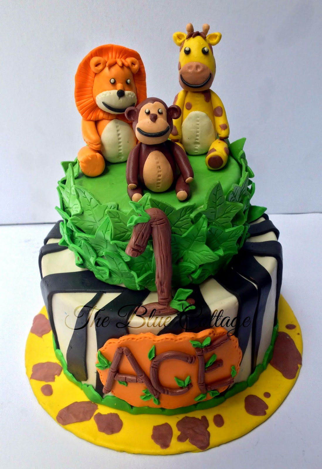 Jungle Birthday Cake
 The Blue Cottage Fondant Birthday Cake Jungle Safari