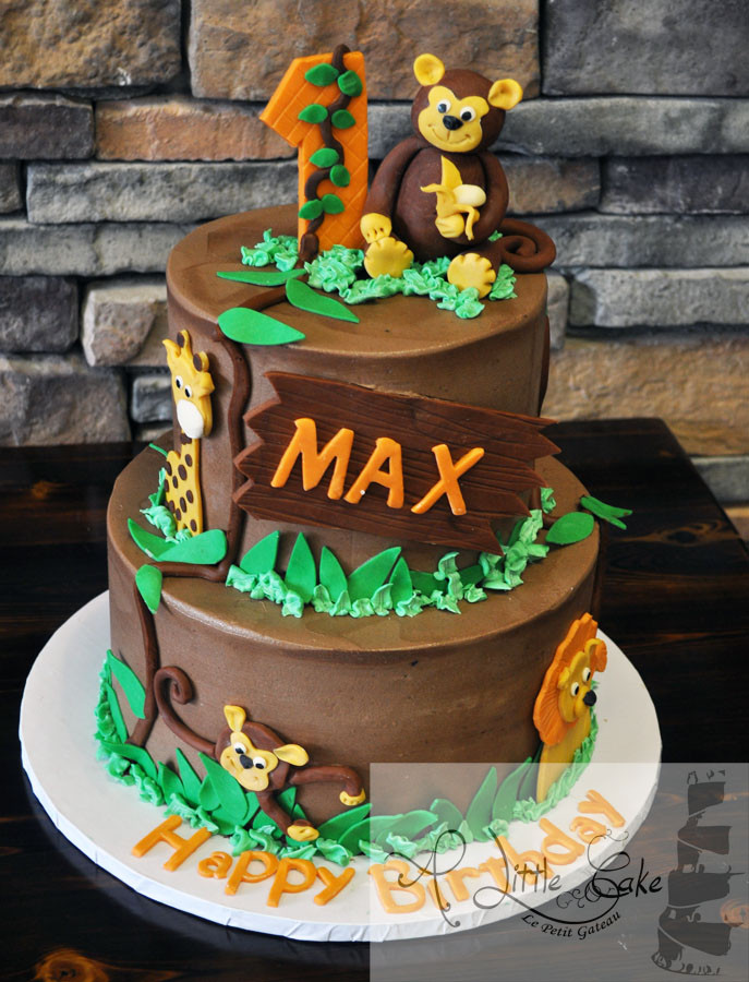 Jungle Birthday Cake
 Jungle Animals 1st Birthday Cake