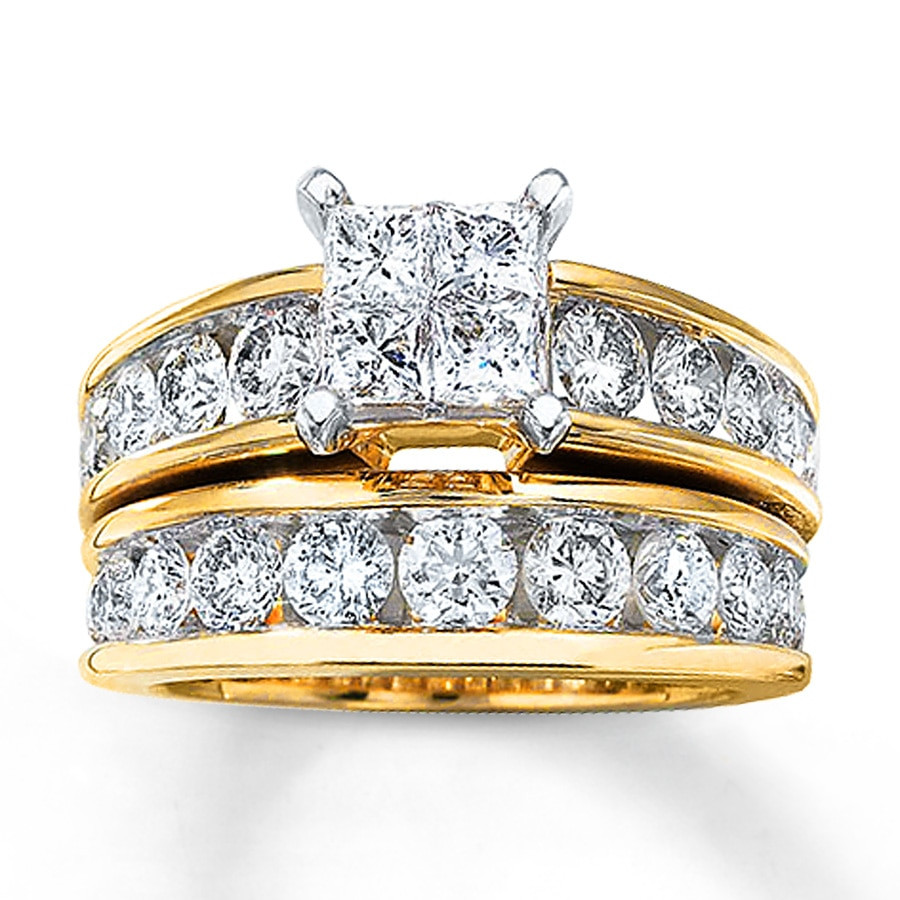 Kay Wedding Rings Sets
 Diamond Bridal Set 3 Carats tw 14K Yellow Gold