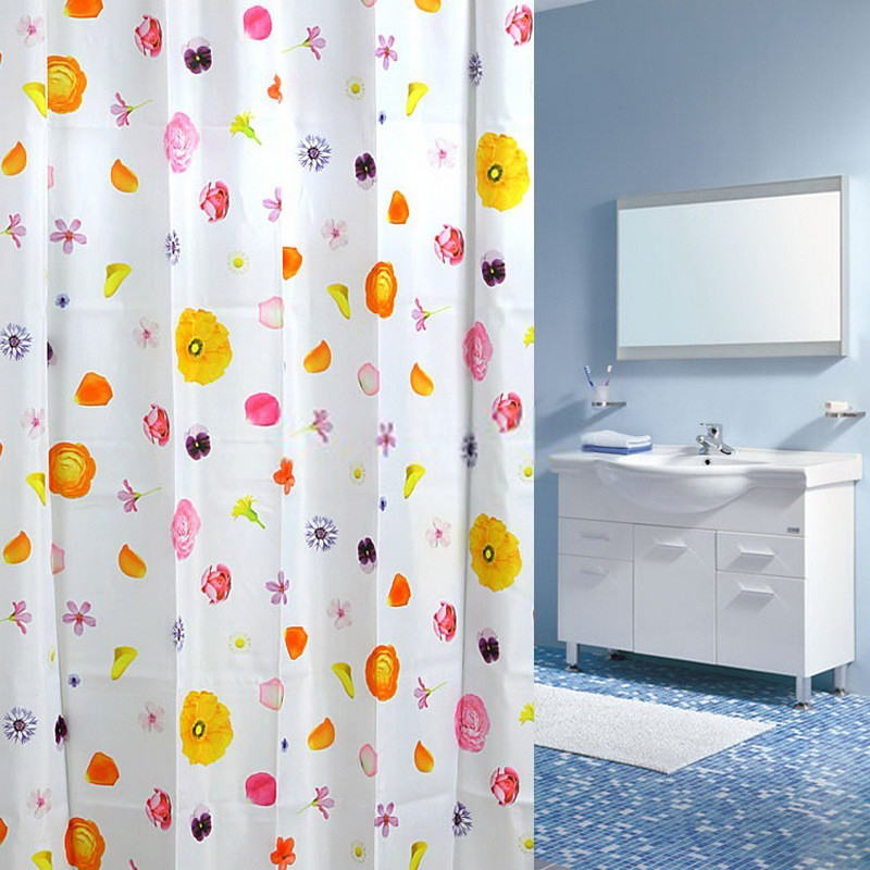 Kids Bathroom Curtains
 Bathroom Kids or Girls Floral shower curtain