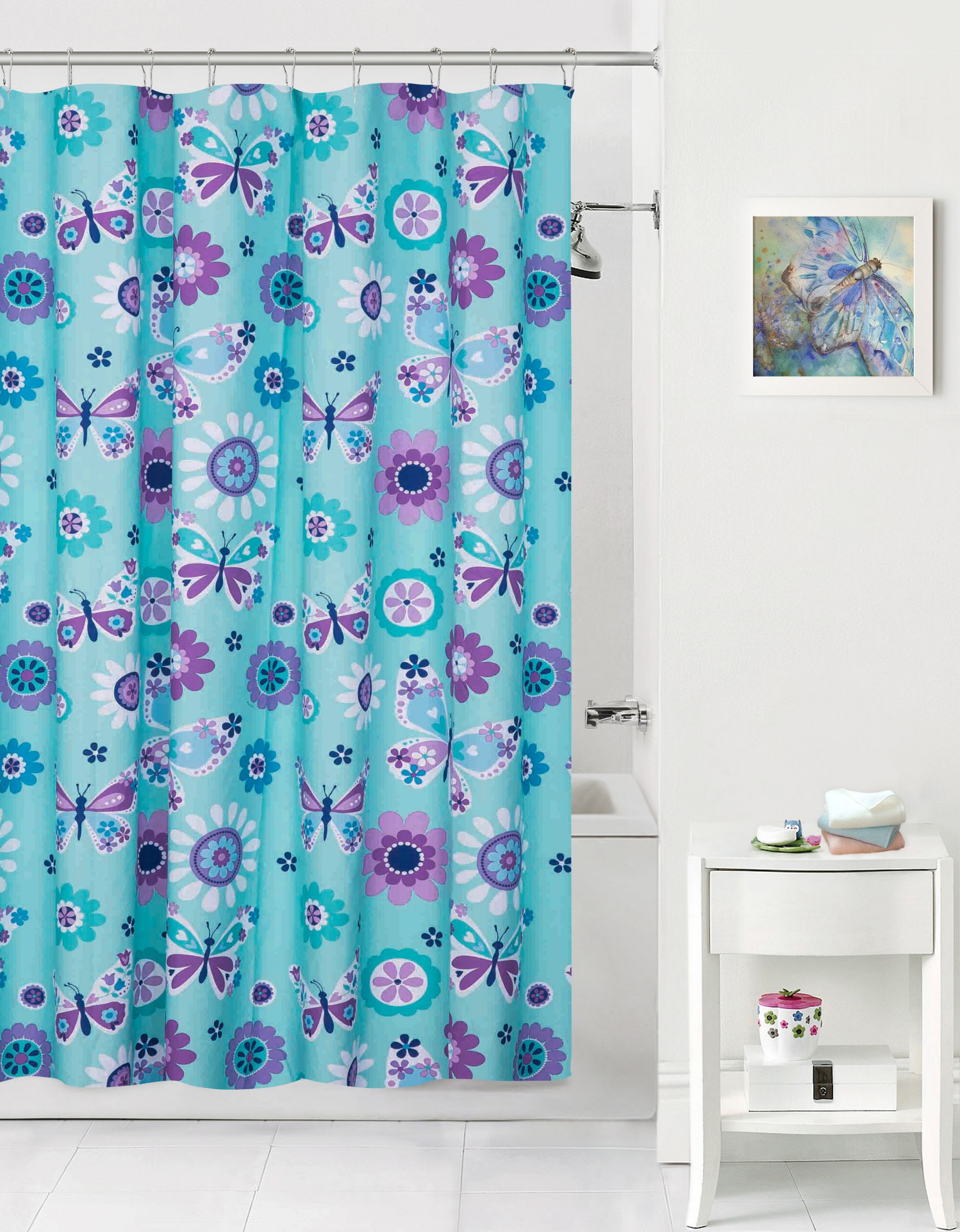 Kids Bathroom Curtains
 Mainstays Kids Butterfly Floral Coordinating Fabric Shower