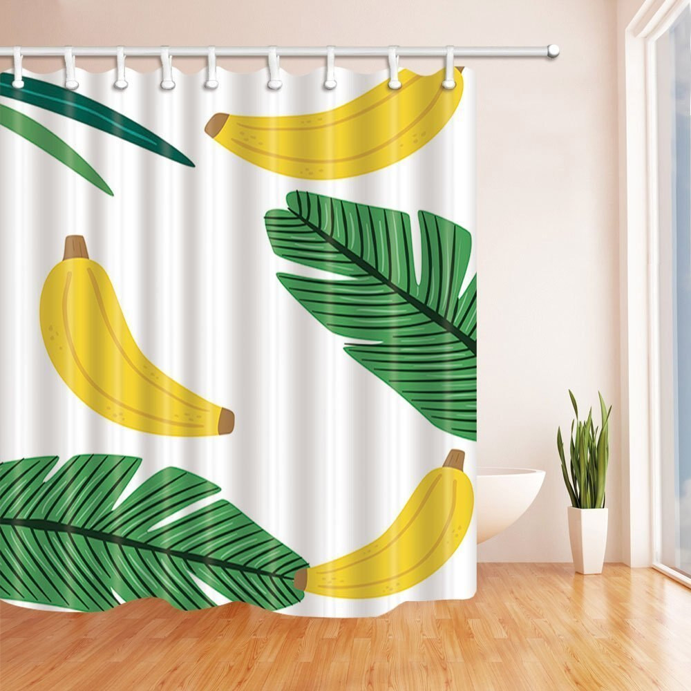 Kids Bathroom Curtains
 Kids Fruit Shower Curtains Cartoon Banana in Floral
