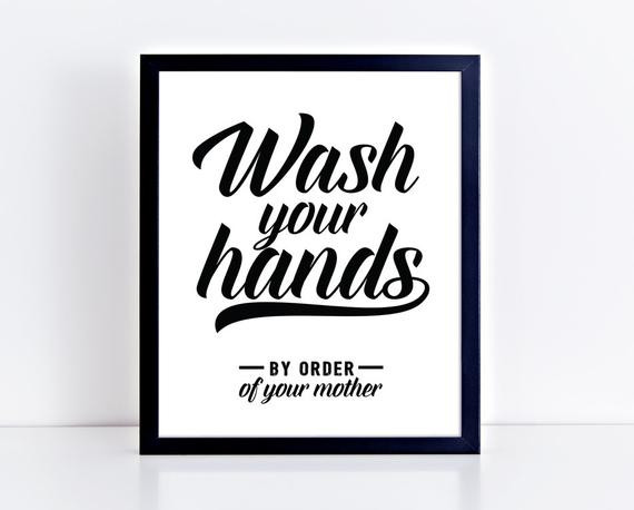Kids Bathroom Signs
 Kids Bathroom Printable Sign Wash Your Hands by Color Plum