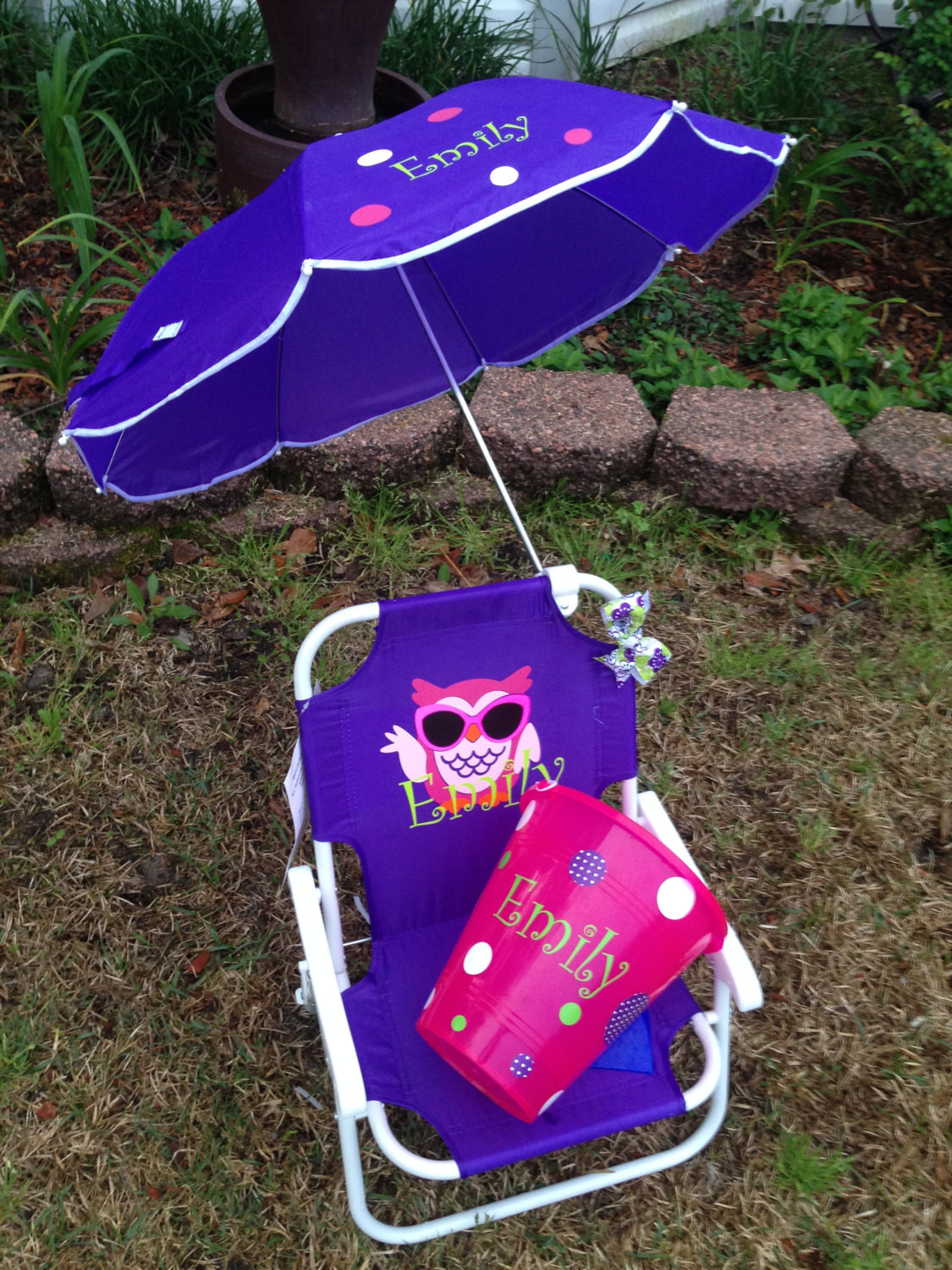 Kids Beach Chair With Umbrella
 Persoanlized Kids Beach Chair with Umbrella by