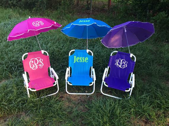 Kids Beach Chair With Umbrella
 Items similar to Monogrammed Kids beach chair with