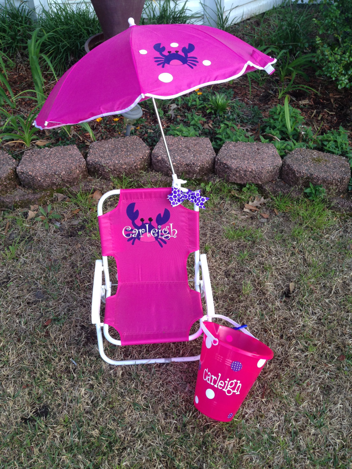 Kids Beach Chair With Umbrella
 Personalized Kids Beach Chair With Umbrella and Matching