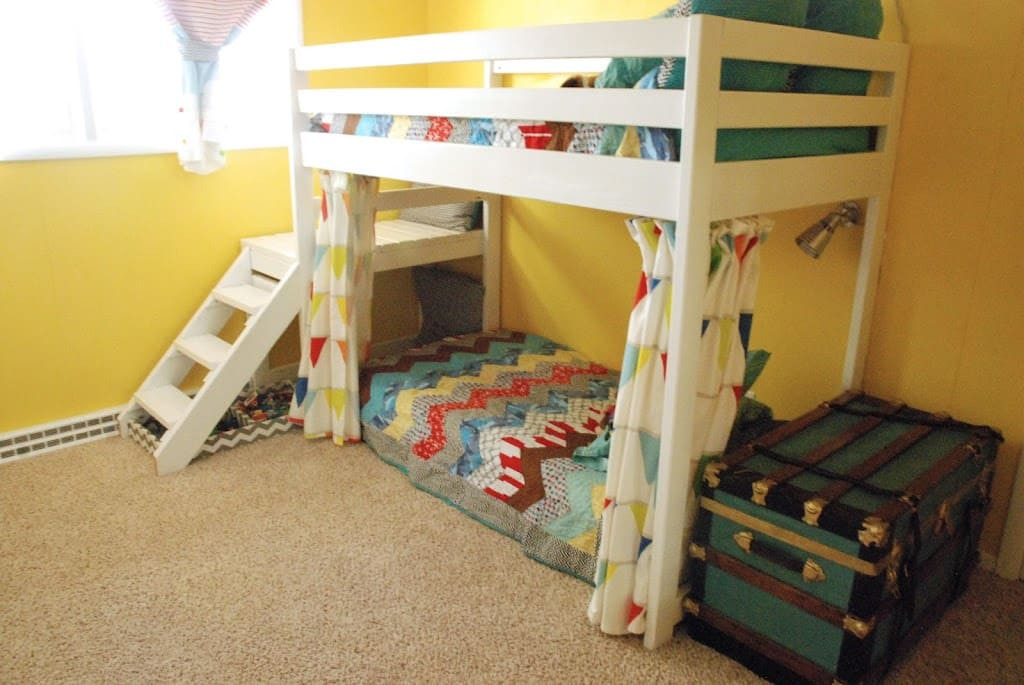 Kids Bed DIY
 DIY Kids Loft Bunk Bed with Stairs