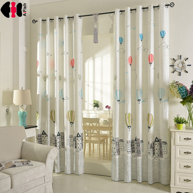 Kids Bedroom Curtains
 White balloon curtains kids blackout curtains Cloth Sheer