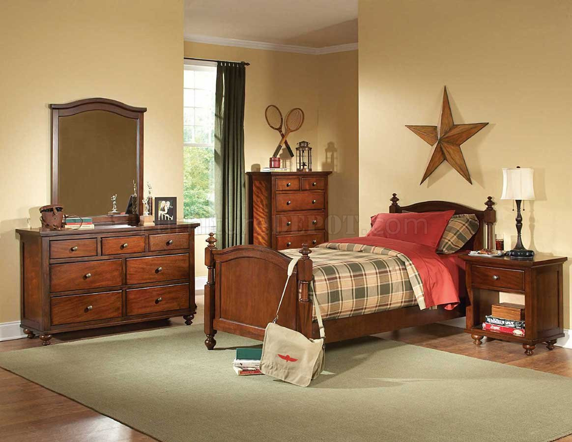 Kids Bedroom Furniture
 Aris B1422 Kids Bedroom in Brown Cherry by Homelegance w