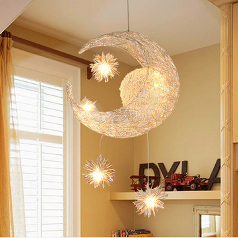 Kids Bedroom Lamps
 Modern LED Chandelier Lighting Moon Star Sweet Bedroom