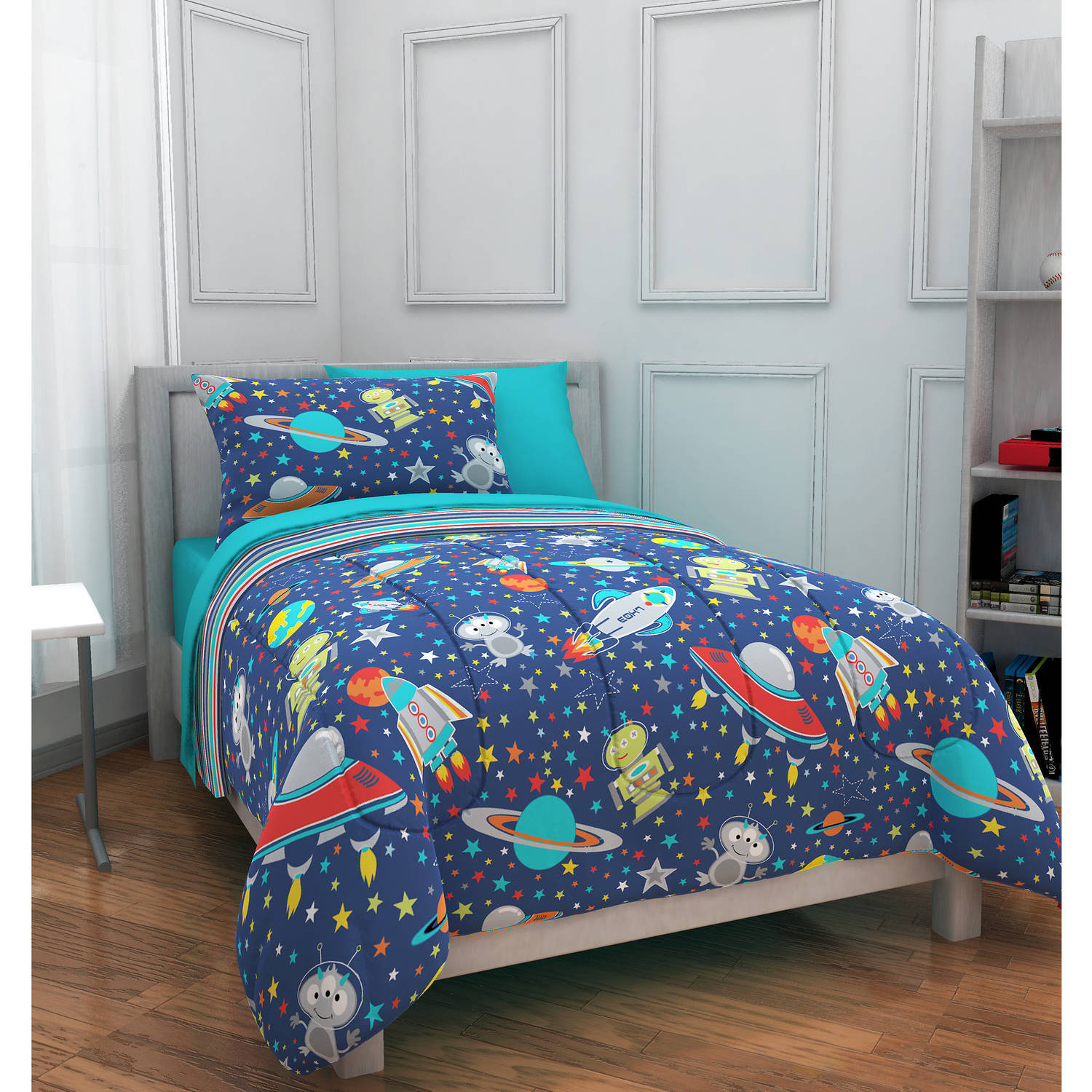 Kids Bedroom Sets Walmart
 Mainstays Kids Outer Space Bed in a Bag Bedding Set