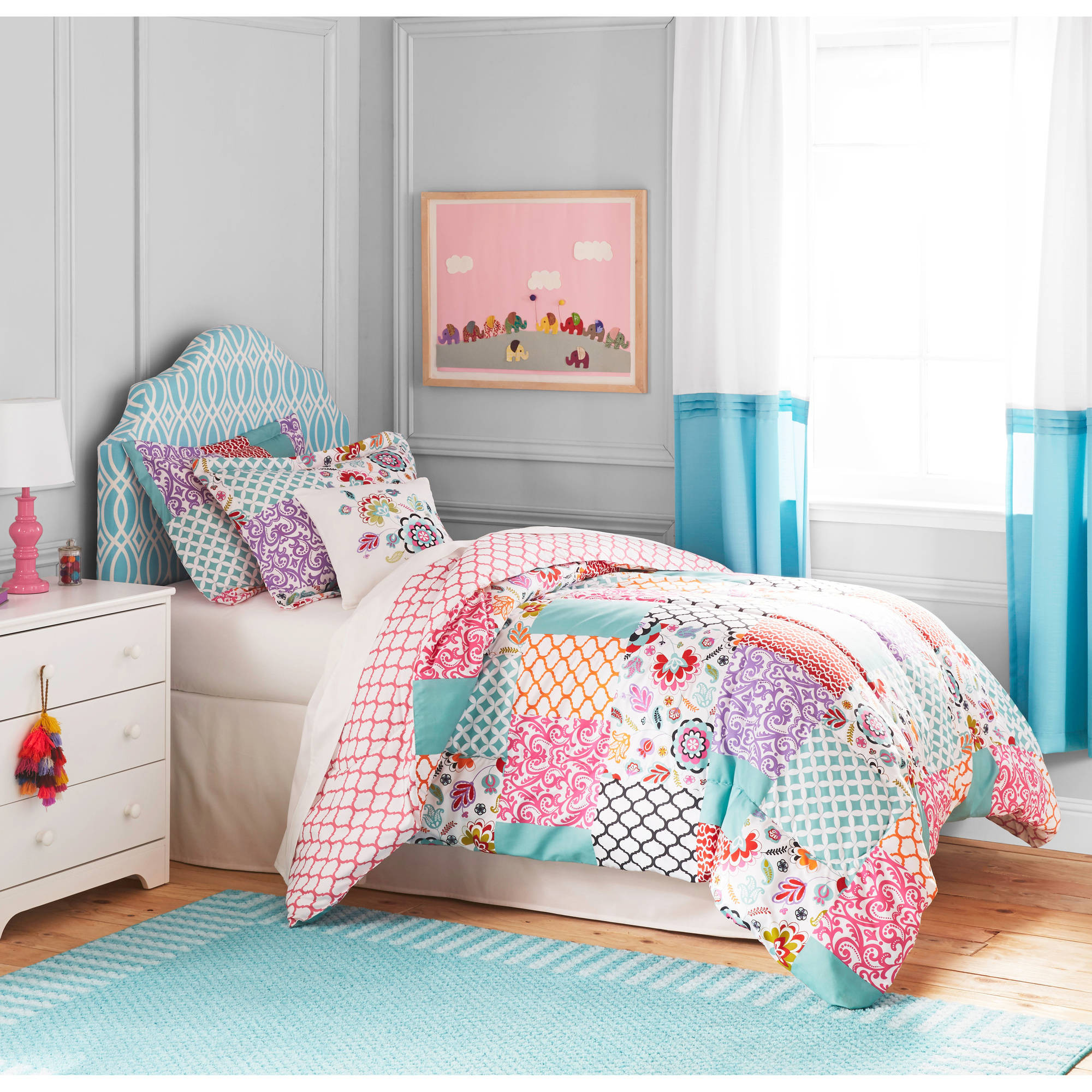 Kids Bedroom Sets Walmart
 Better Homes and Gardens Kids BOHO Patchwork Bedding