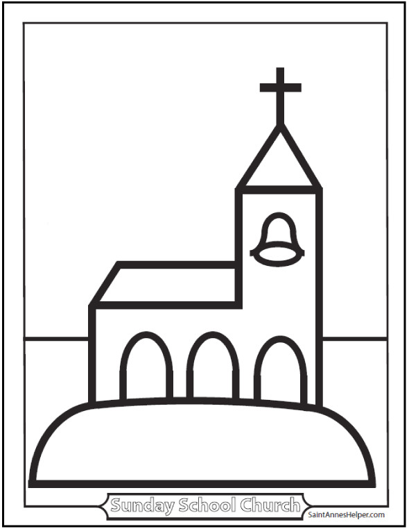 Kids Church Coloring Pages
 Coloring Sheets For Children Preschool Church Coloring Page