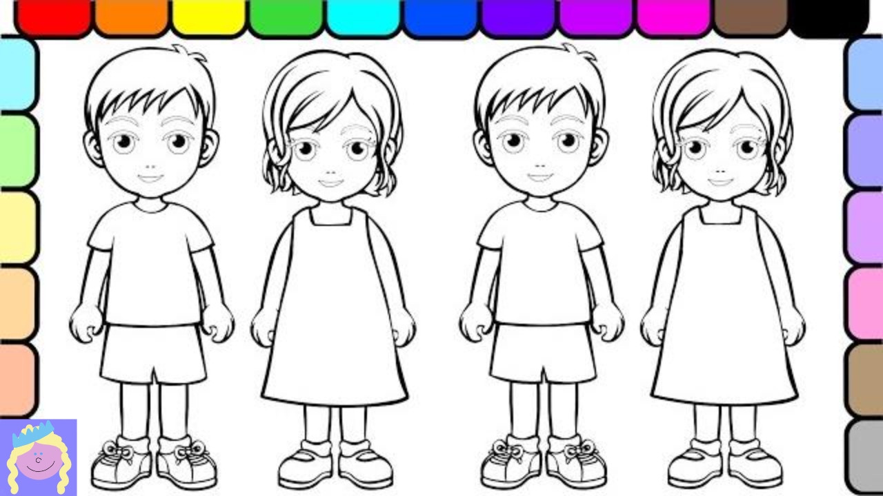 Kids Coloring
 Learn How to Color People With Digital Coloring Book For