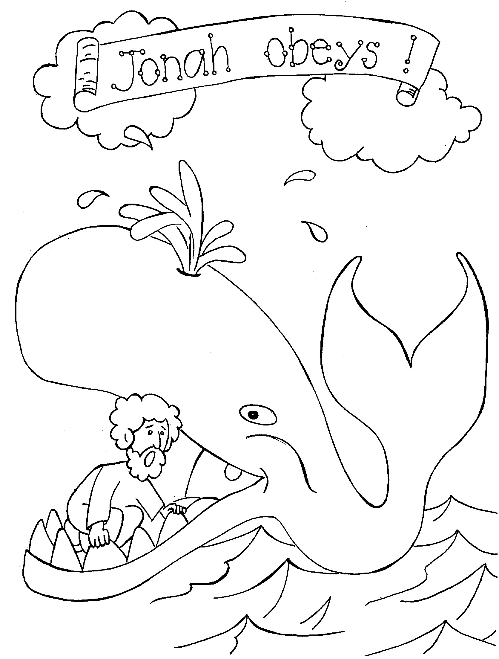 Kids Coloring Bible
 Free Printable Jonah and The Whale Coloring Pages For Kids