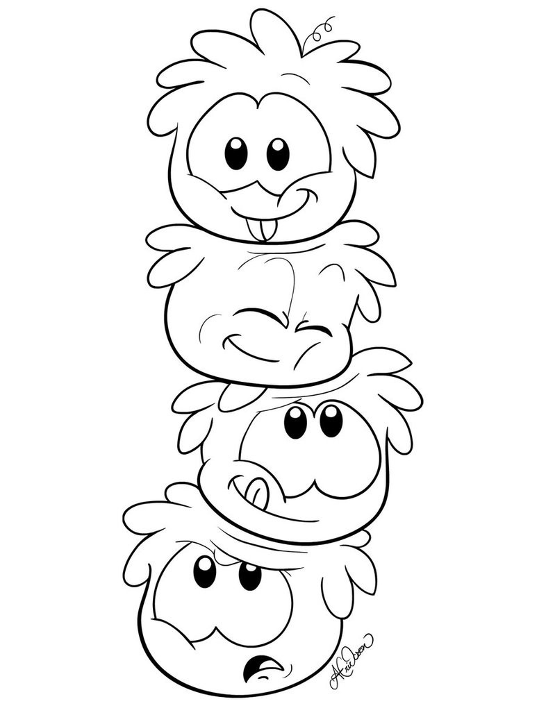 Kids Coloring Book Pages
 Free Printable Puffle Coloring Pages For Kids