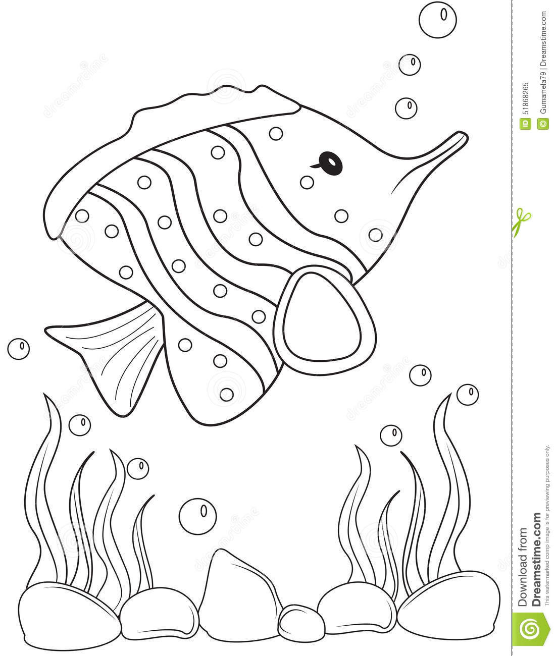 Kids Coloring Book Pages
 Fish coloring page stock illustration Illustration of
