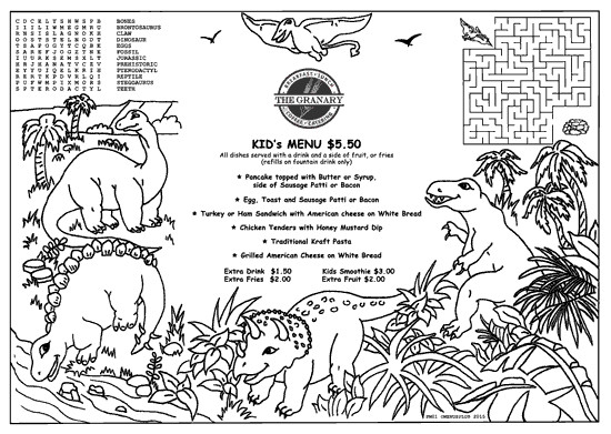 Kids Coloring Menu
 Children s Menus