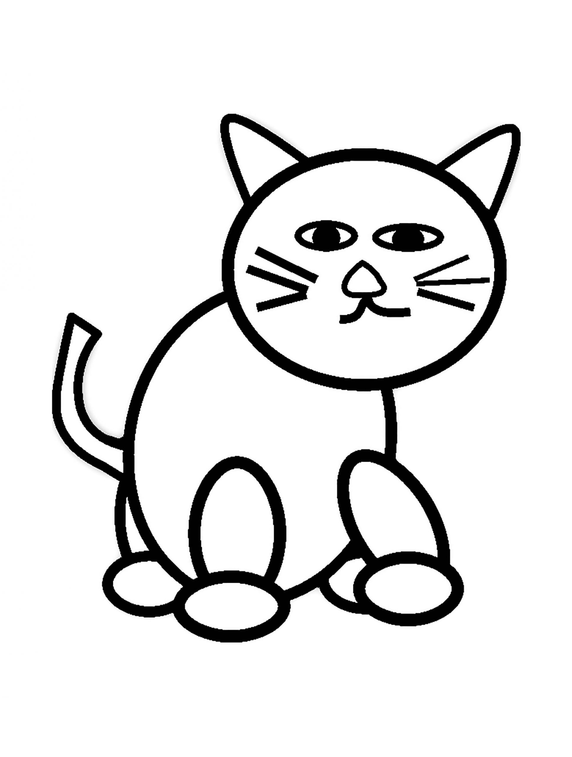 Kids Coloring Pages Cats
 Cat for kids simple drawing Cats Kids Coloring Pages