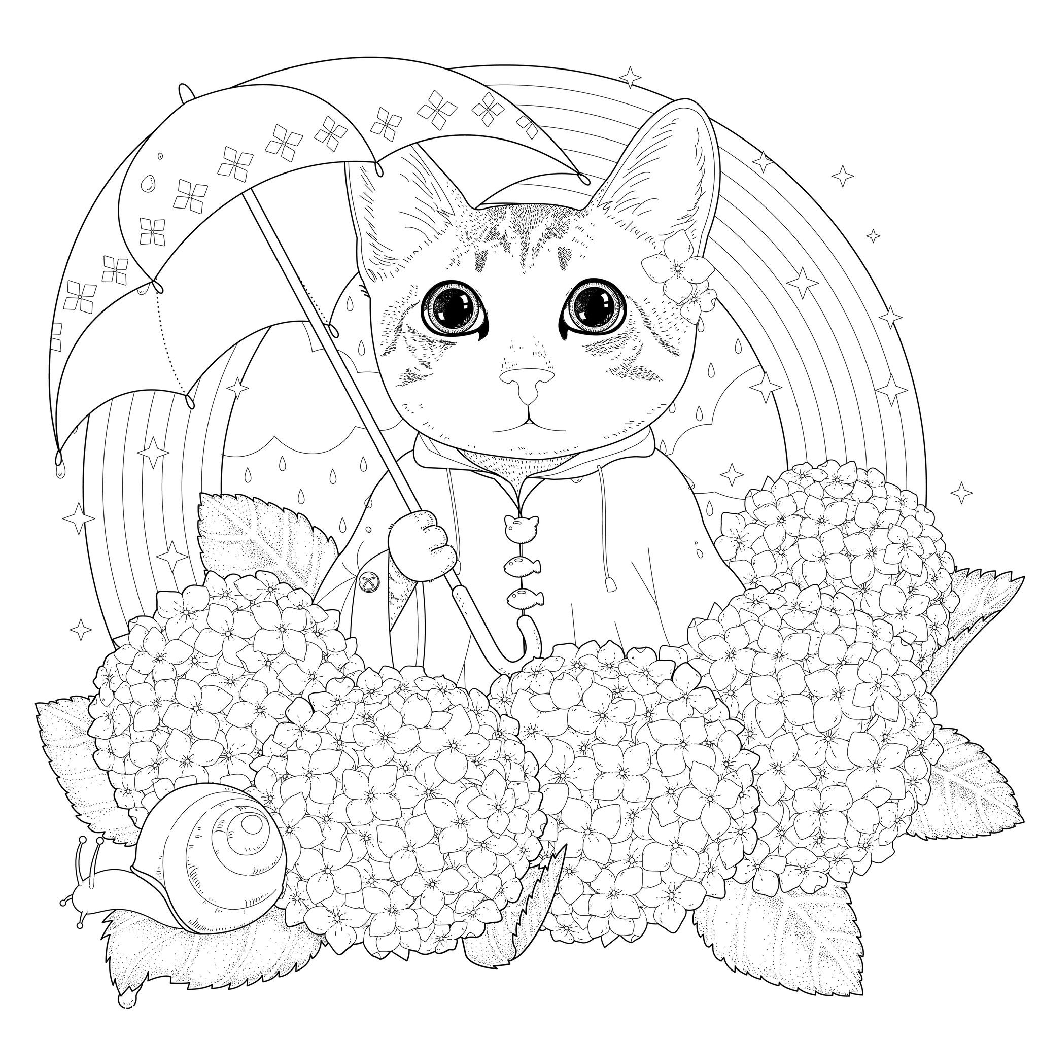 Kids Coloring Pages Cats
 Cat to print for free Rainbow cat Cats Kids Coloring Pages