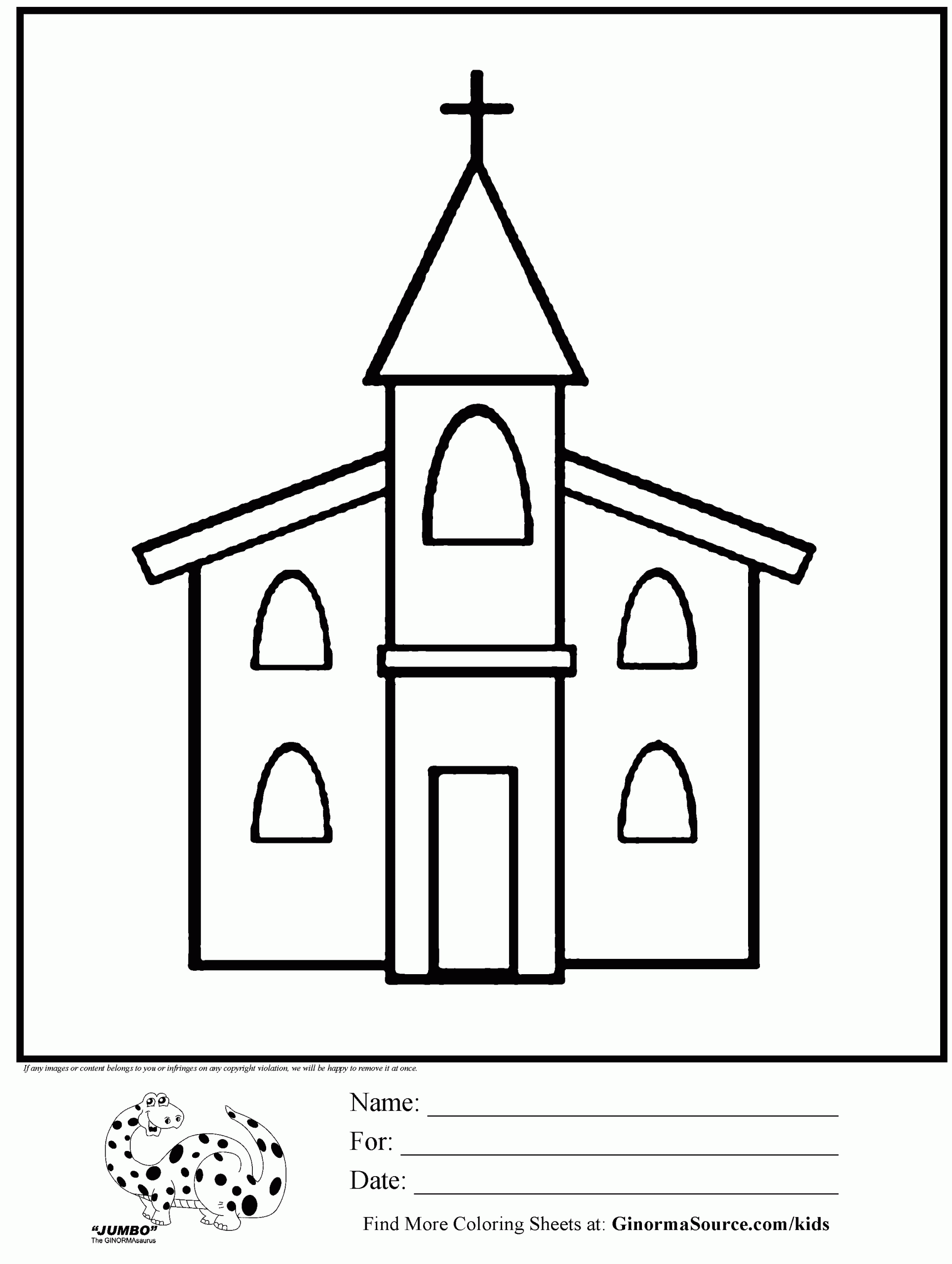 Kids Coloring Pages For Church
 Coloring Page Church JESUS 4 children