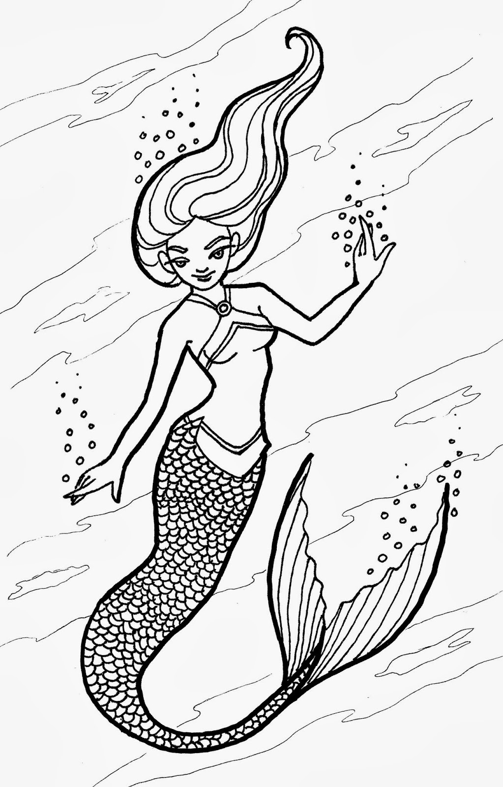 Kids Coloring Pages Mermaid
 free Original Coloring Pages Mermaid Scales