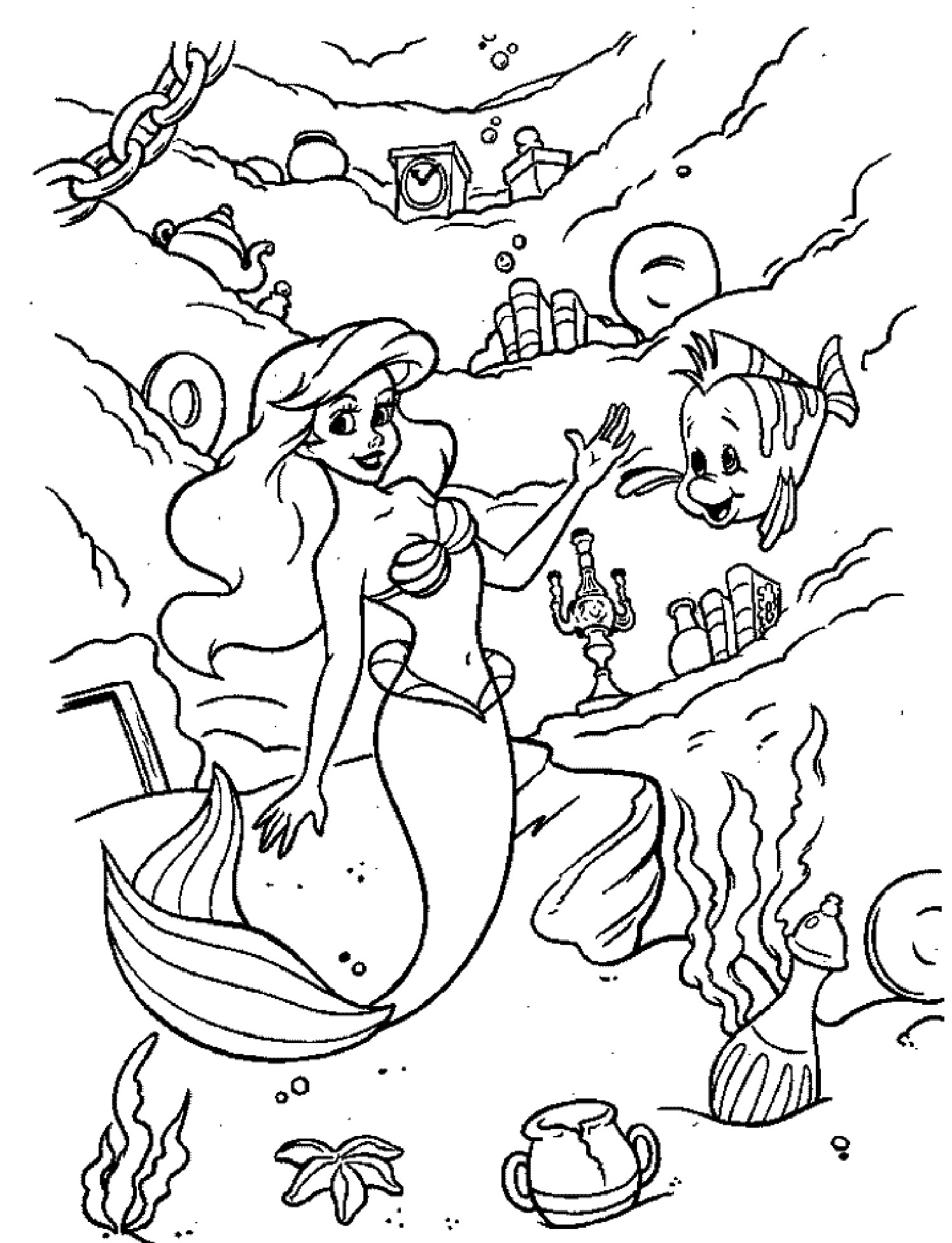 Kids Coloring Pages Mermaid
 The little mermaid coloring pages disney free printable
