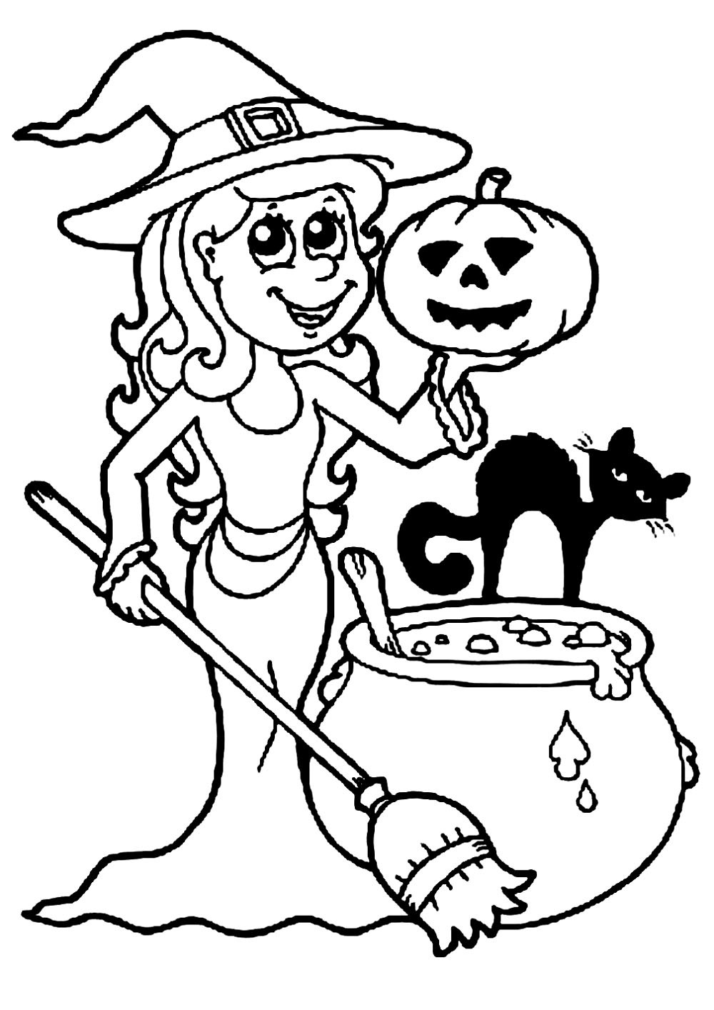 Kids Coloring Print
 Halloween free to color for kids Halloween Kids Coloring