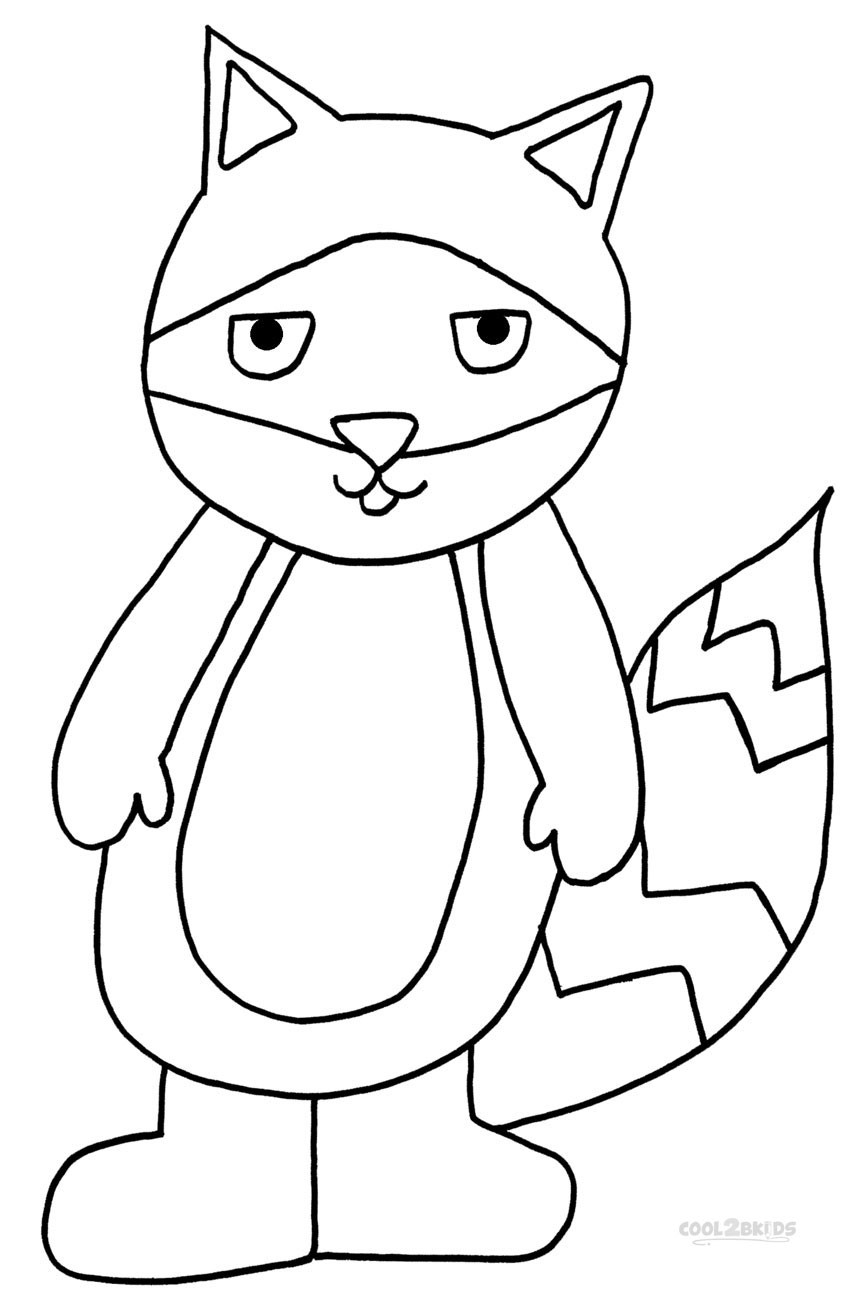 Kids Coloring Print
 Printable Raccoon Coloring Pages For Kids
