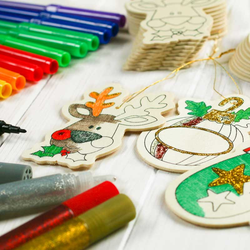 Kids Crafting Supplies
 Holiday Wood Cutout Ornaments Kid s Group Activity Kit