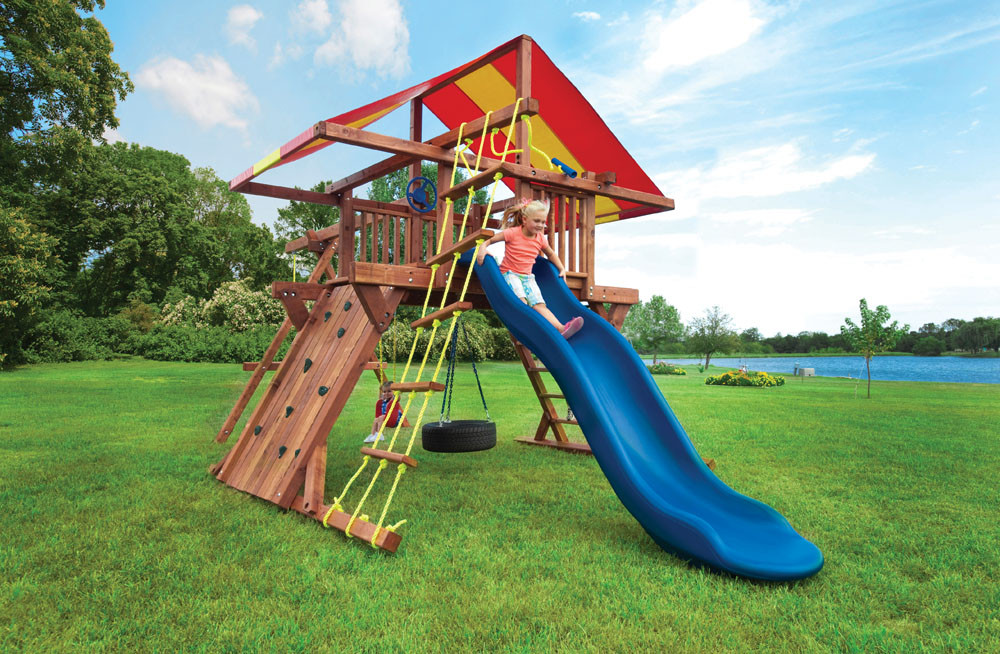 Kids Creation Swing Sets
 Pot O’ Gold Kids Outdoor Playsets with Swings and Slide