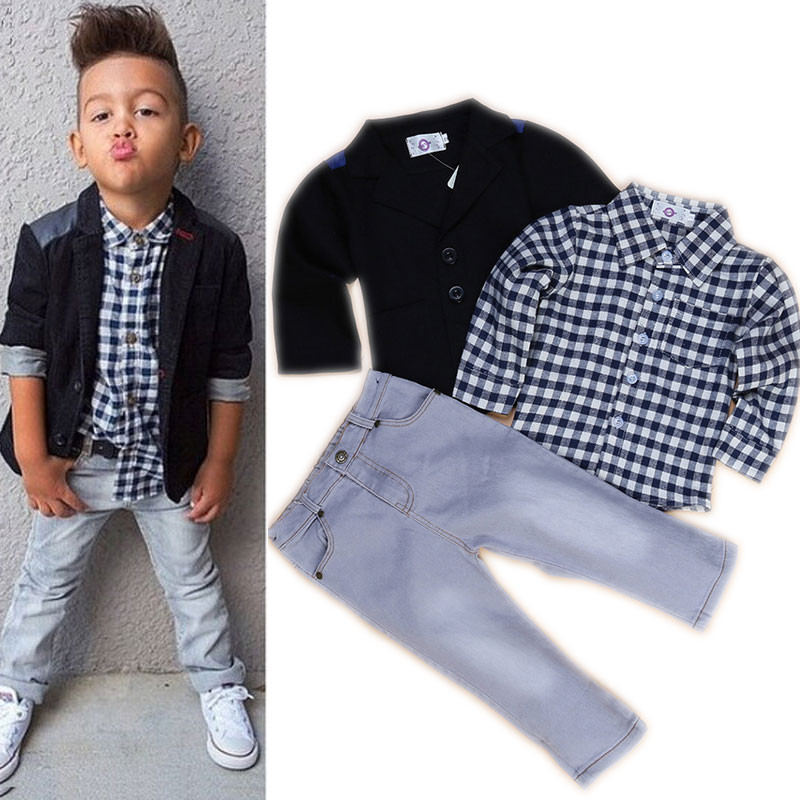 Kids Fashion Boy
 2016 Brand New Toddler Boys Clothing Set 3 Pcs Boys Party