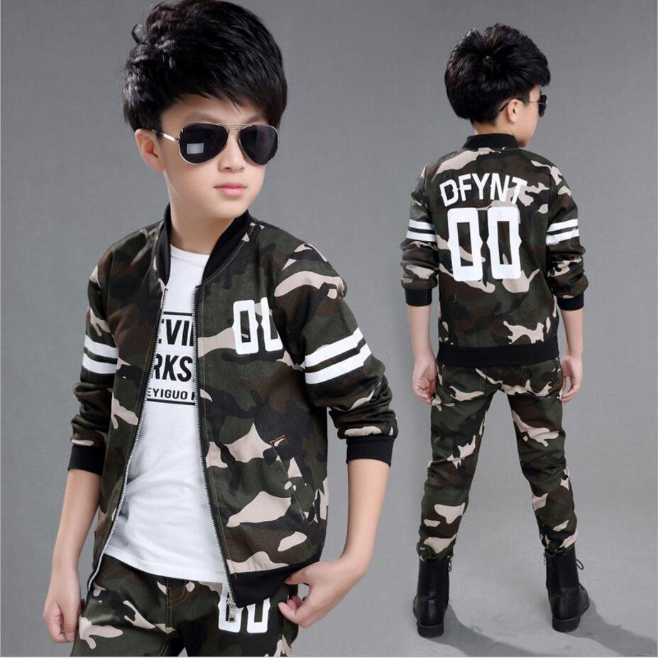 Kids Fashion Boy
 2018 Spring Fall Little Boys Fashion Camouflage Clothing