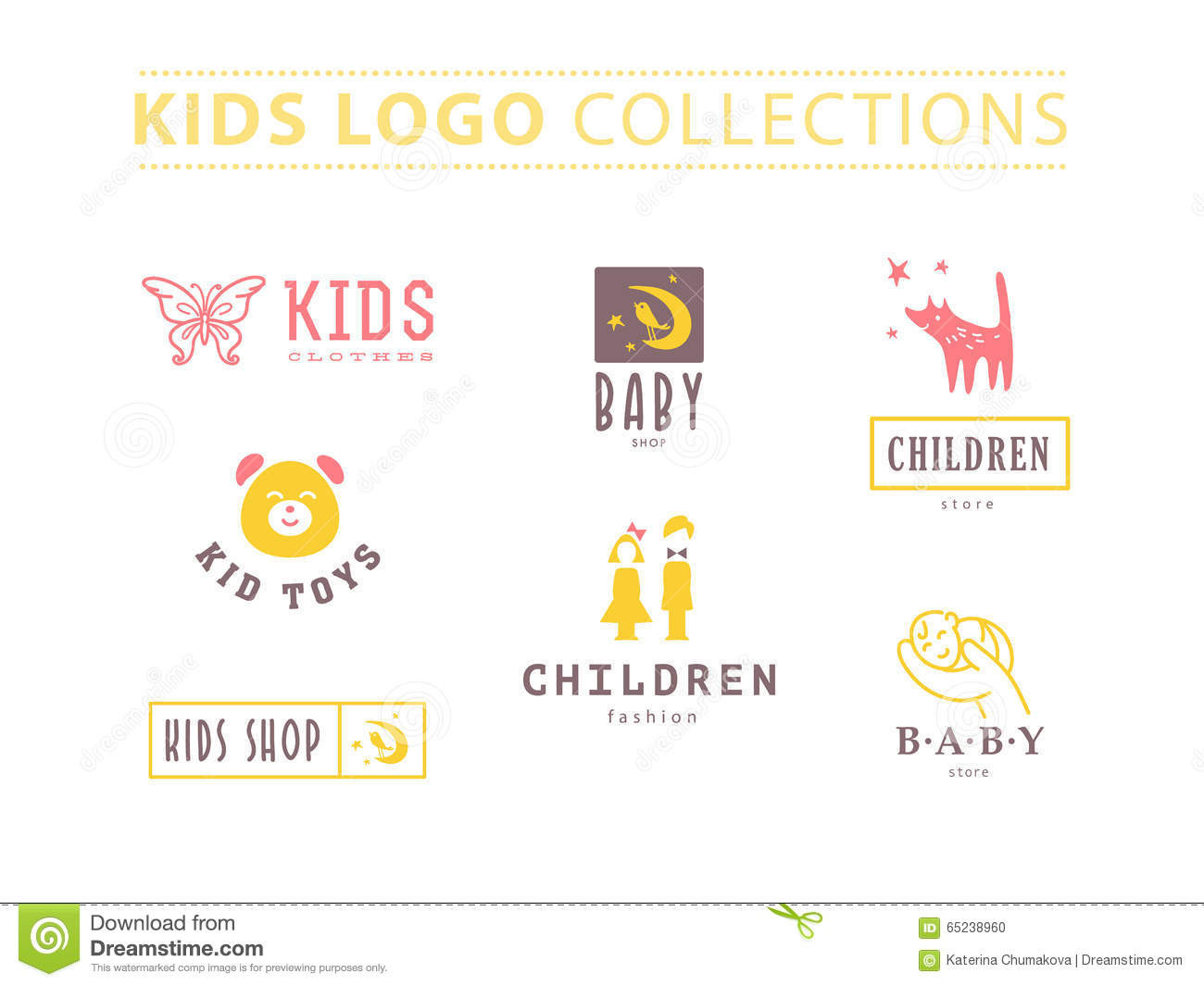 Kids Fashion Brands
 Kids fashion label design stock vector Illustration of