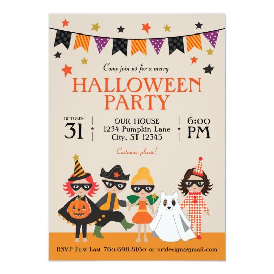 Kids Halloween Party Invitations Ideas
 Vintage Kids Halloween Party Invitation
