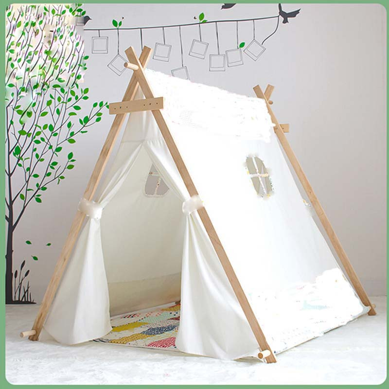 Kids Indoor Tents
 Lovely kid play tent white fabric teepee children bed tent