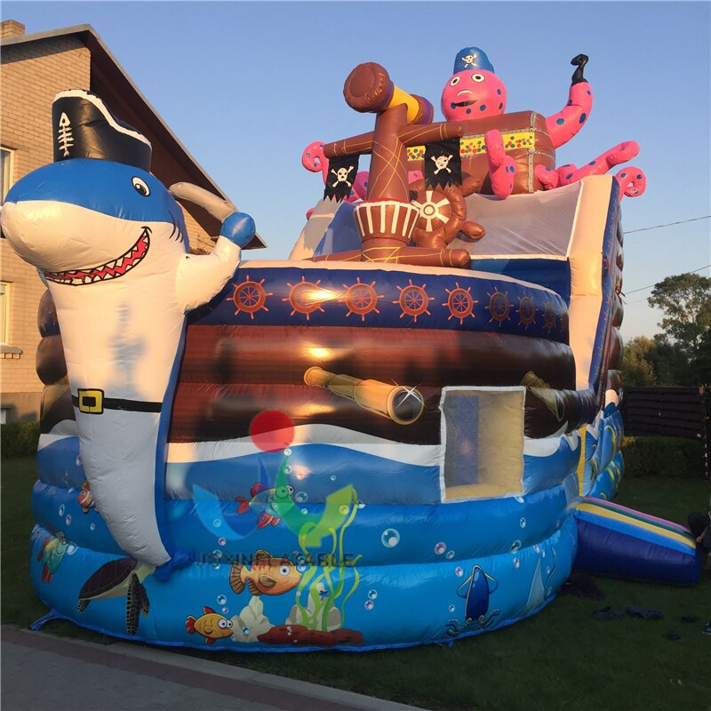 Kids Inflatable Playground
 High Quality 9 4m Inflatable Pirate Ship Kids Slide