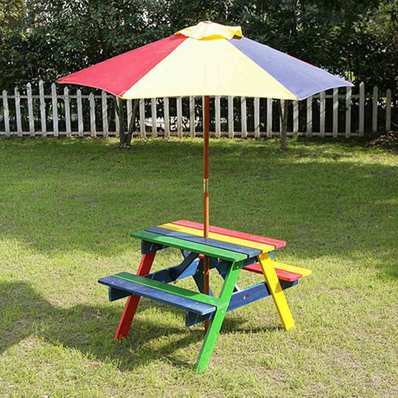 Kids Outdoor Bench
 Kids Picnic Bench with Parasol