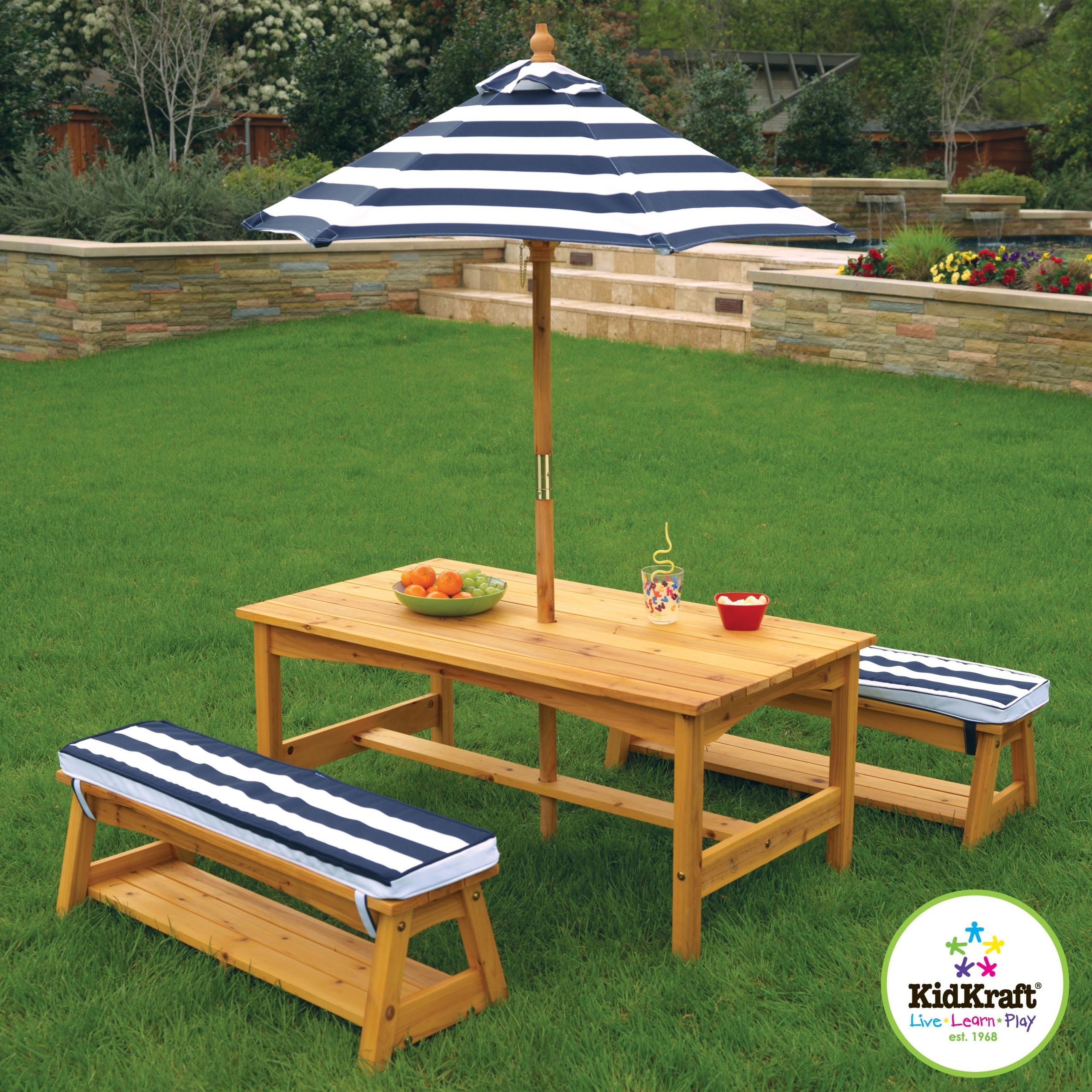 Kids Outdoor Bench
 KidKraft Outdoor Table & Bench Set With Cushions Umbrella
