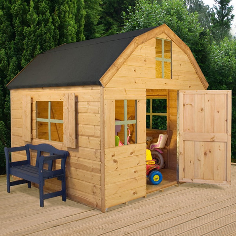 Kids Outdoor Playhouse
 Kids Dutch Barn Style Wooden Playhouse Mercia Garden