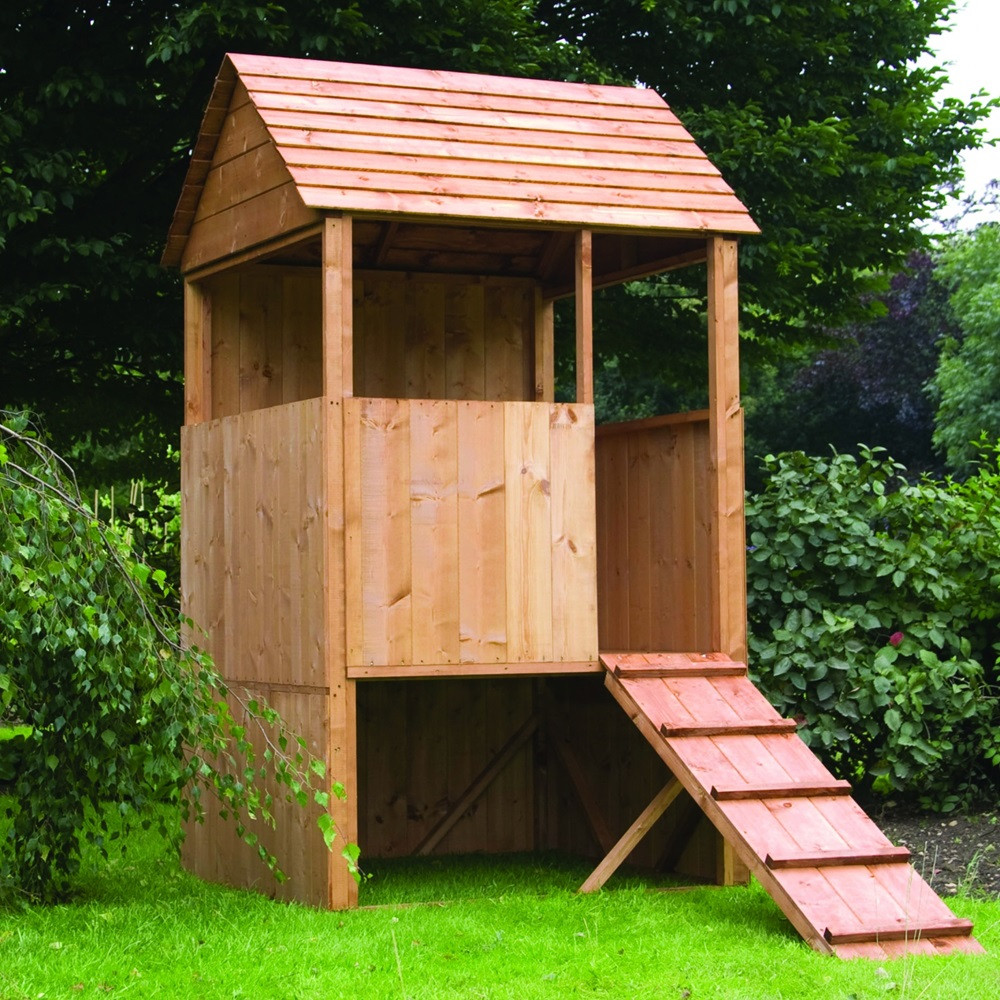 Kids Outdoor Playhouse
 Mercia Kids Lookout Wooden Playhouse In Solid Pine Kids