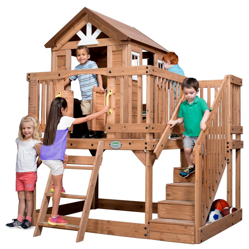 Kids Outdoor Playhouse
 Backyard Discovery Scenic Heights Cedar Playhouse