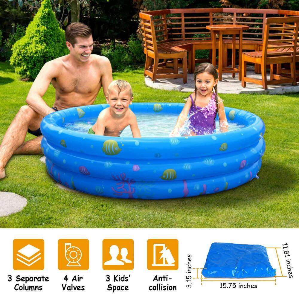 Kids Outdoor Swimming Pool
 130 x 33cm Outdoor Inflatable Kids Swimming Pool Swim