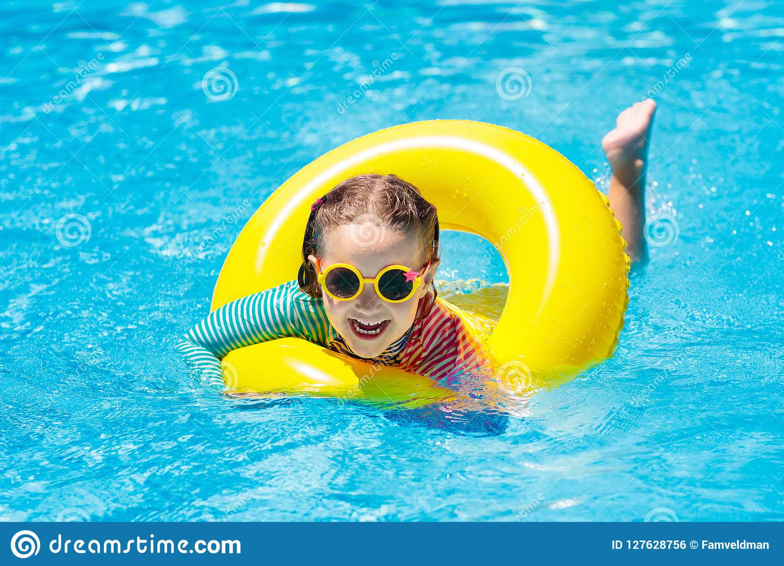 Kids Outdoor Swimming Pool
 Child In Swimming Pool Kids Swim Water Play Stock