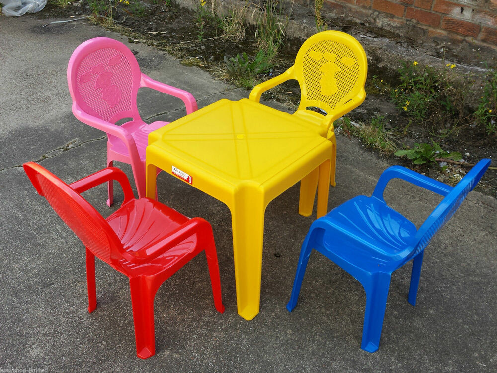 Kids Outdoor Table And Chairs
 Kids Set of Childrens Kids Plastic Table and Chairs