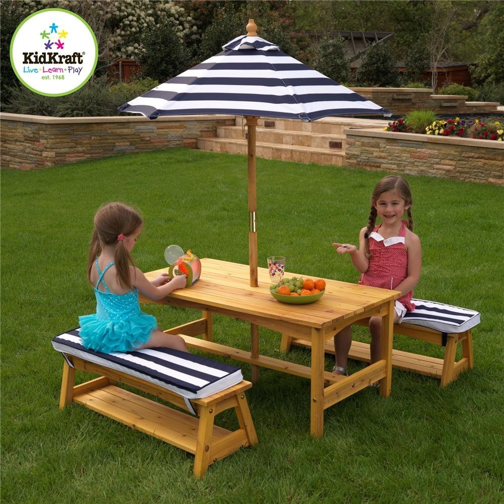 Kids Outdoor Table And Chairs
 KidKraft Outdoor table and Chair Set with Cushions and