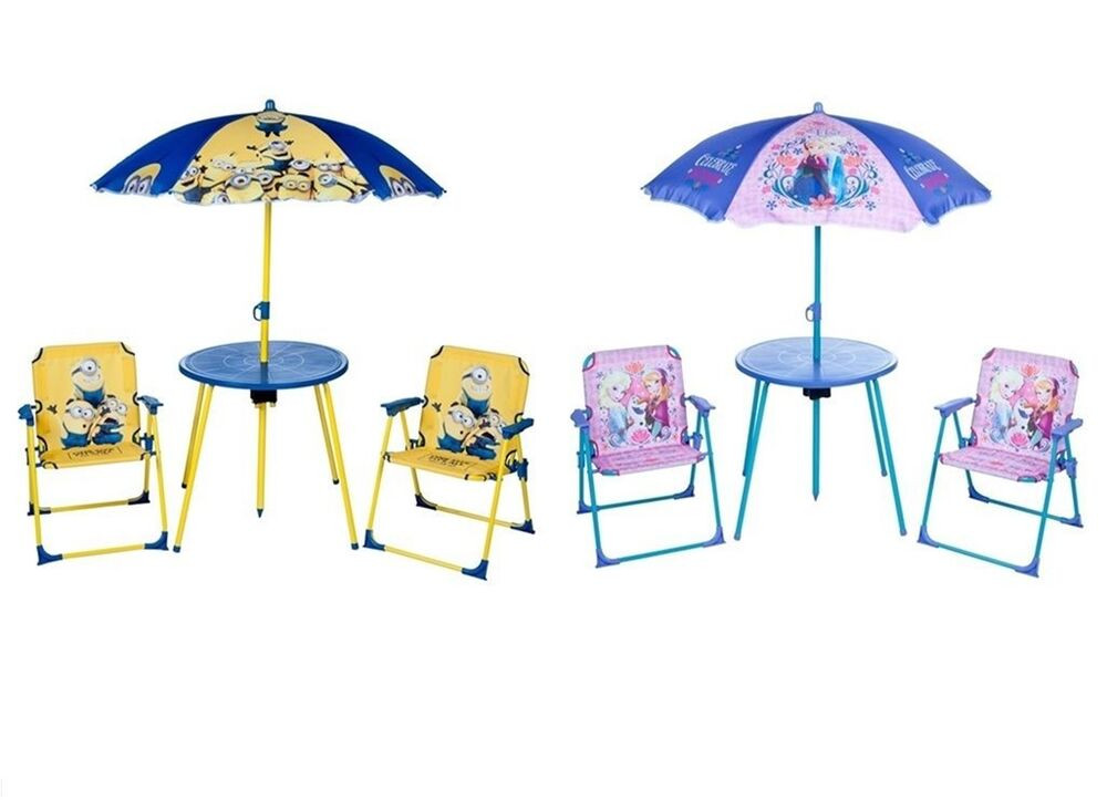 Kids Outdoor Table And Chairs
 Kids Garden Table and Chairs Set Parasol Folding Children