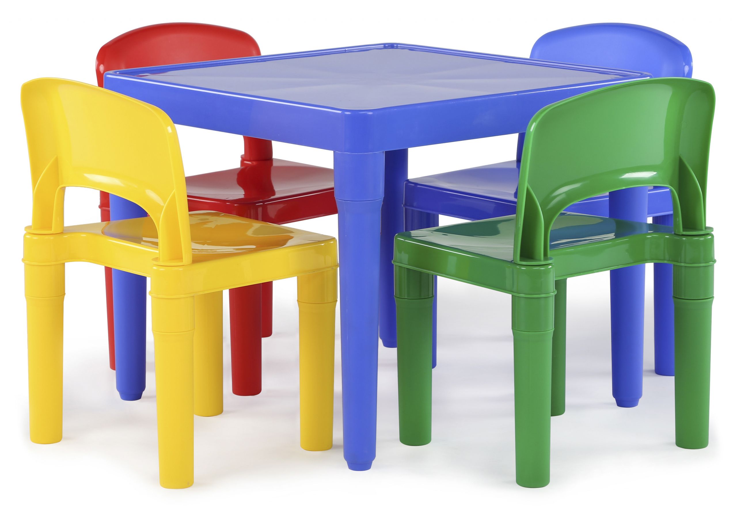 Kids Outdoor Table And Chairs
 Tot Tutors Kids Plastic Table and 4 Chairs Set Primary