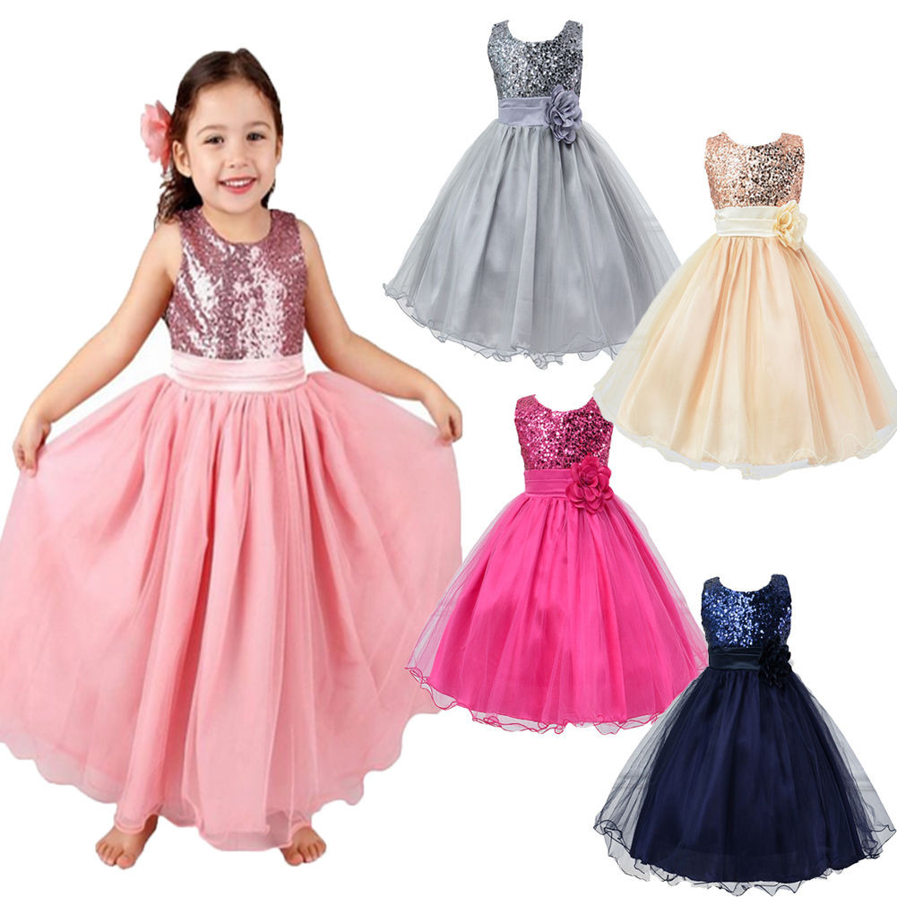 Kids Party Clothes
 2016 New Summer Wedding Party Girls Dress Princess Baby